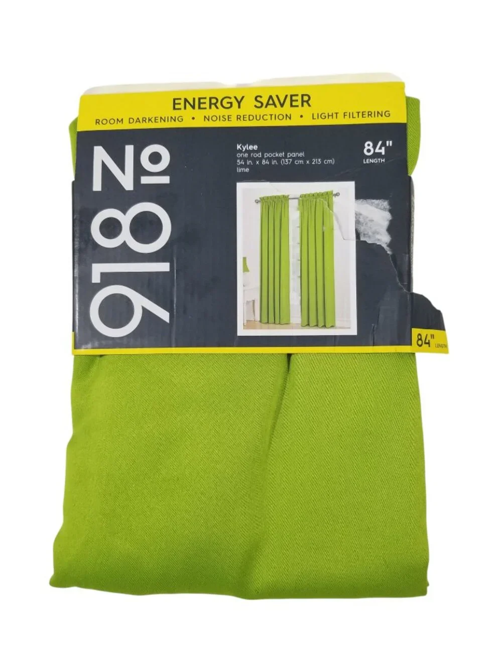 Energy Saver Curtain Rare Lime Green Light and Noise Reducer 54